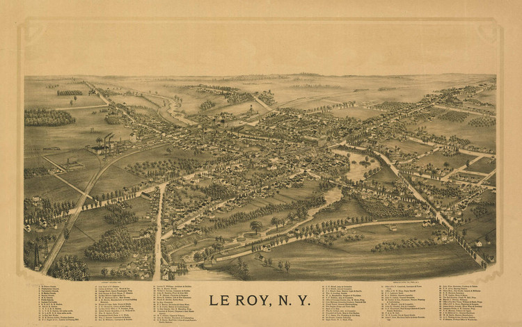 Historic Map - Le Roy, NY - 1892, image 1, World Maps Online