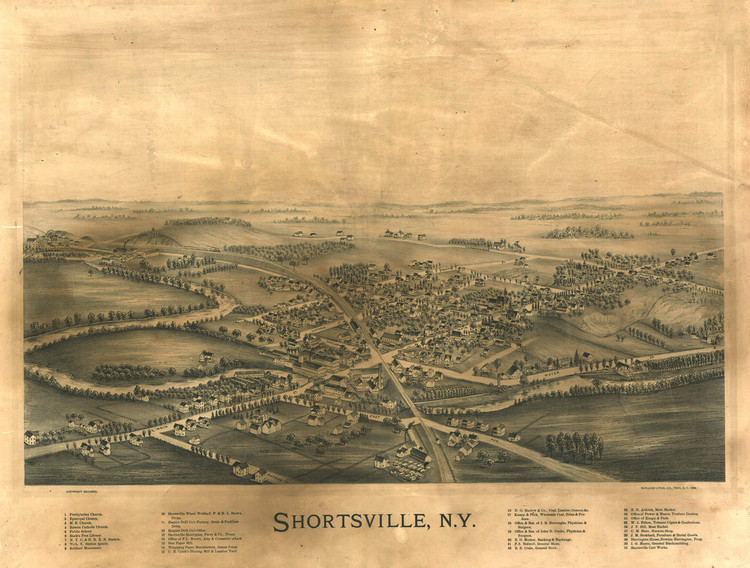 Historic Map - Shortsville, NY - 1892, image 1, World Maps Online