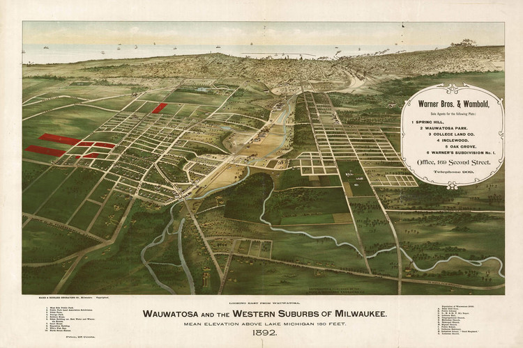 Historic Map - Wauwatosa, WI - 1892, image 1, World Maps Online