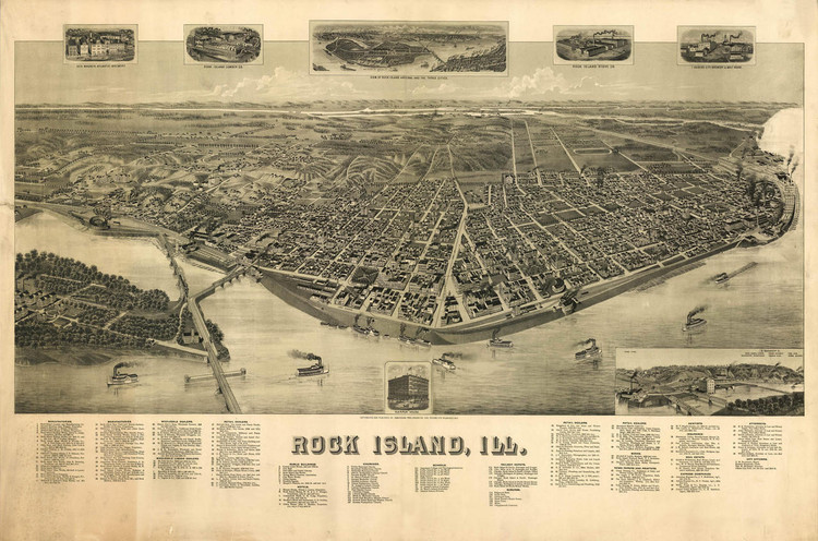 Historic Map - Rock Island, IL - 1889, image 1, World Maps Online