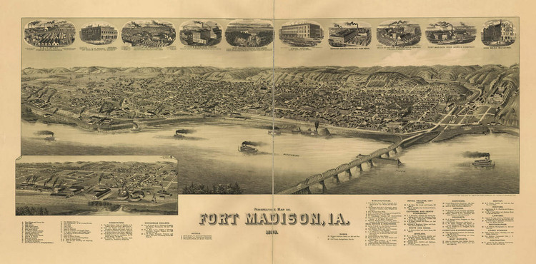 Historic Map - Fort Madison, IA - 1889, image 1, World Maps Online