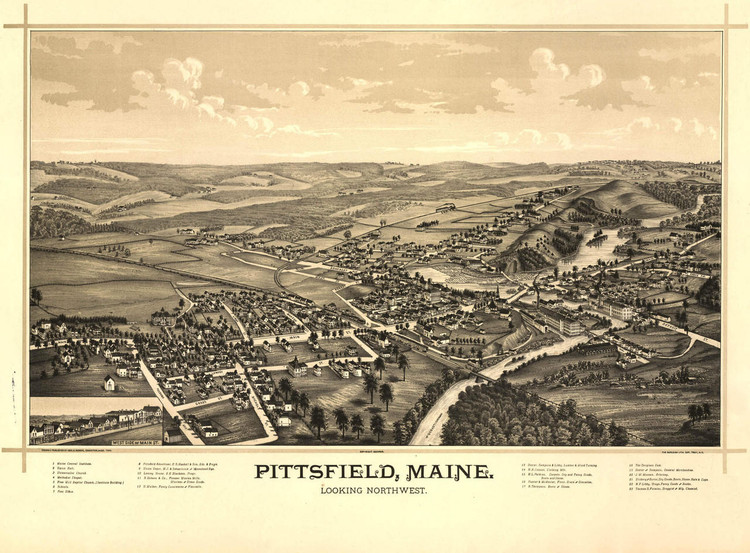 Historic Map - Pittsfield, ME - 1889, image 1, World Maps Online