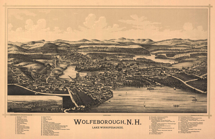 Historic Map - Wolfeborough, NH - 1889, image 1, World Maps Online