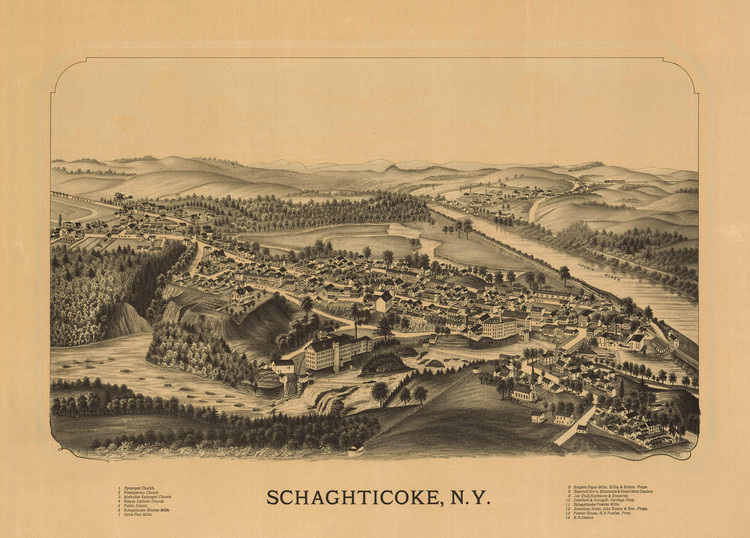 Historic Map - Schaghticoke, NY - 1889, image 1, World Maps Online