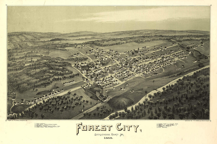 Historic Map - Forest City, PA - 1889, image 1, World Maps Online