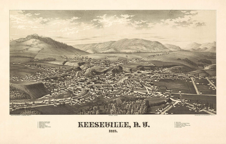 Historic Map - Keeseville, NY - 1887, image 1, World Maps Online