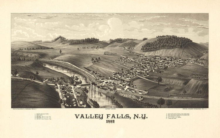 Historic Map - Valley Falls, NY - 1887, image 1, World Maps Online