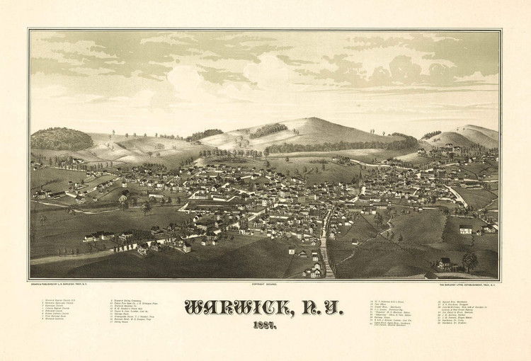 Historic Map - Warwick, NY - 1887, image 1, World Maps Online