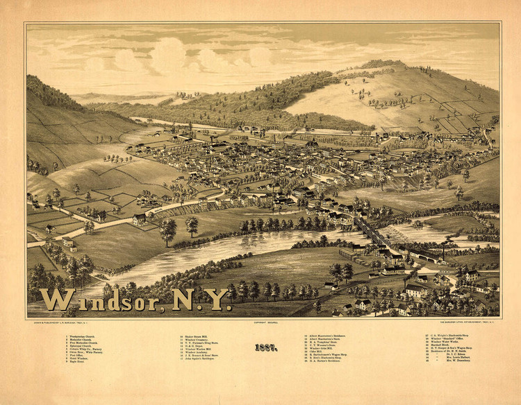 Historic Map - Windsor, NY - 1887, image 1, World Maps Online