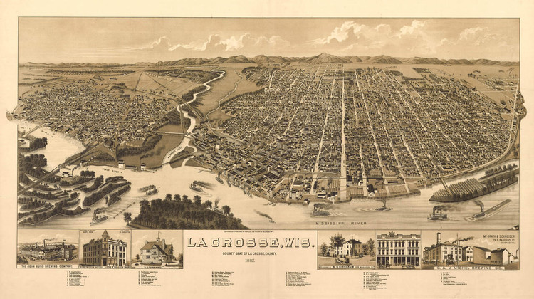 Historic Map - La Crosse, WI - 1887, image 1, World Maps Online