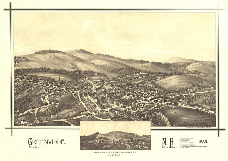Historic Map - Greenville, NH - 1886, image 1, World Maps Online