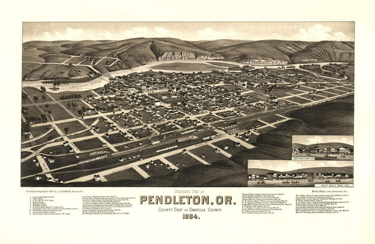 Historic Map - Pendleton, OR - 1884, image 1, World Maps Online