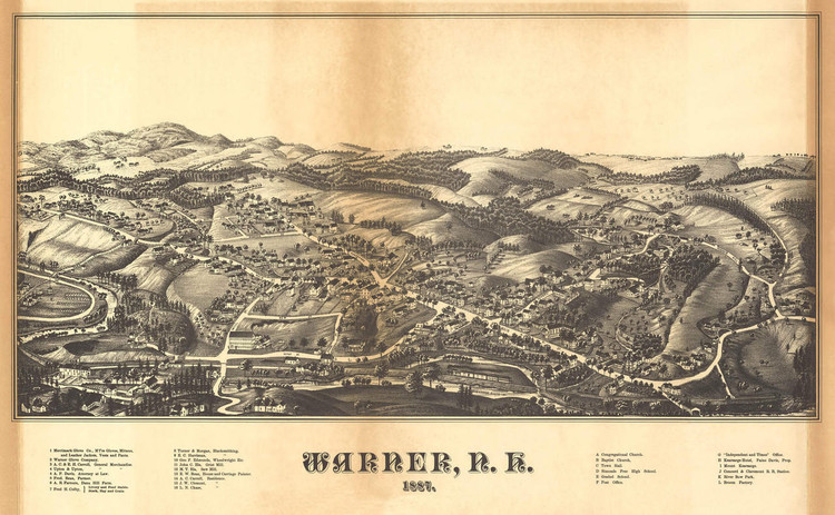 Historic Map - Warner, NH - 1887, image 1, World Maps Online