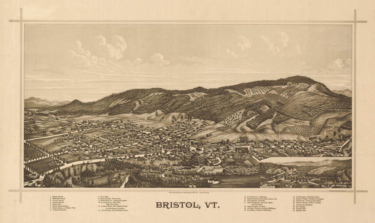 Historic Map - Bristol, Vermont - 1889, image 1, World Maps Online