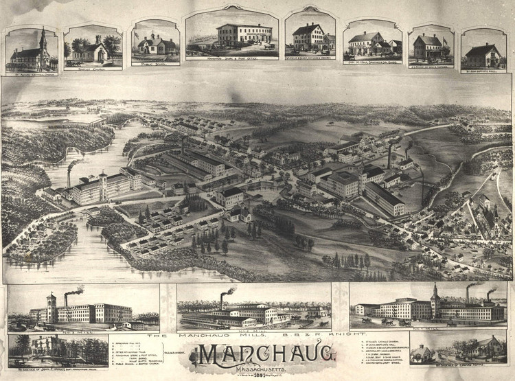 Historic Map - Manchaug, MA - 1891, image 1, World Maps Online