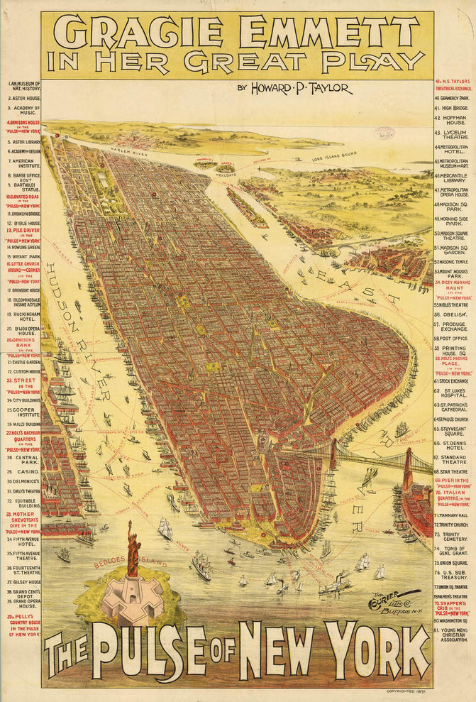 Historic Map - New York City, NY - 1891, image 1, World Maps Online