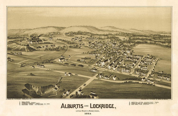 Historic Map - Alburtis & Lockridge, PA - 1893, image 1, World Maps Online