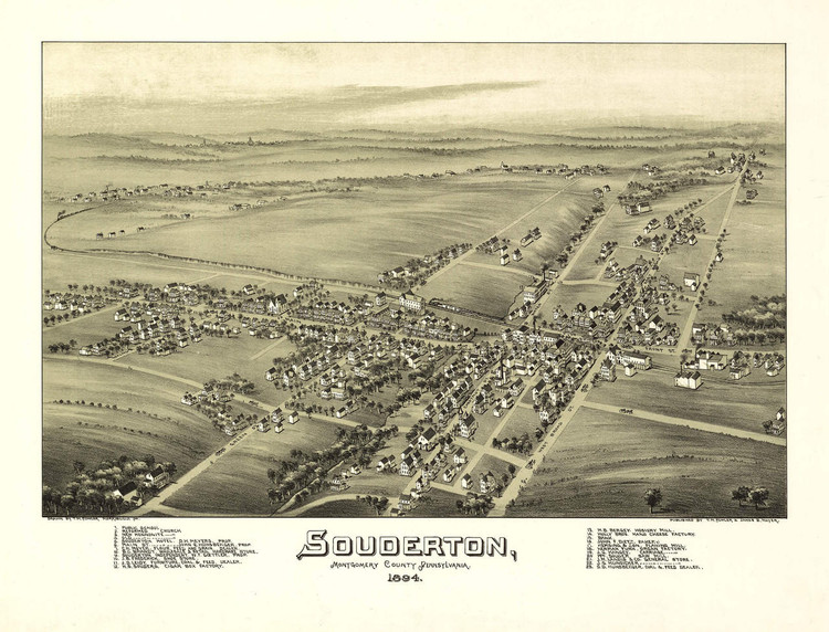 Historic Map - Souderton, PA - 1894, image 1, World Maps Online