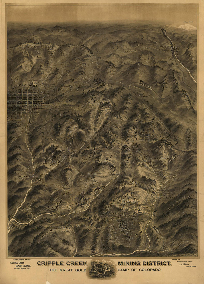 Historic Map - Cripple Creek, CO - 1895, image 1, World Maps Online