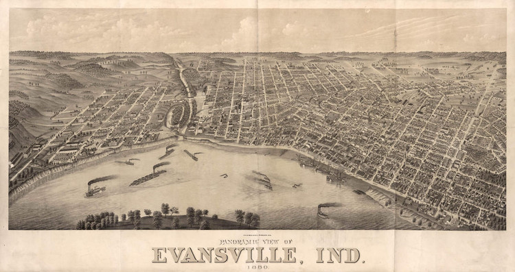 Historic Map - Evansville, IN - 1880, image 1, World Maps Online