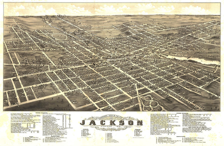 Historic Map - Jackson, MI - 1881, image 1, World Maps Online