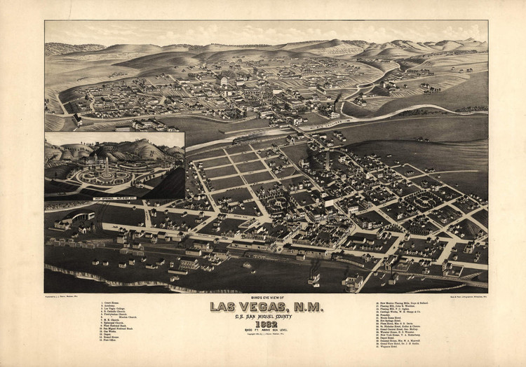 Historic Map - Las Vegas, NM - 1882, image 1, World Maps Online