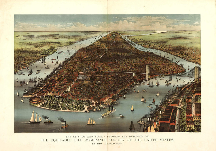 Historic Map - New York City, NY - 1883, image 1, World Maps Online