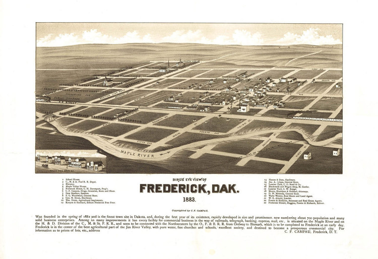 Historic Map - Frederick, SD - 1883, image 1, World Maps Online