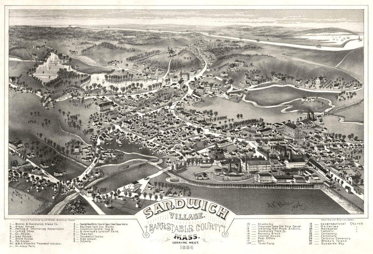 Historic Map - Sandwich, MA - 1884, image 1, World Maps Online