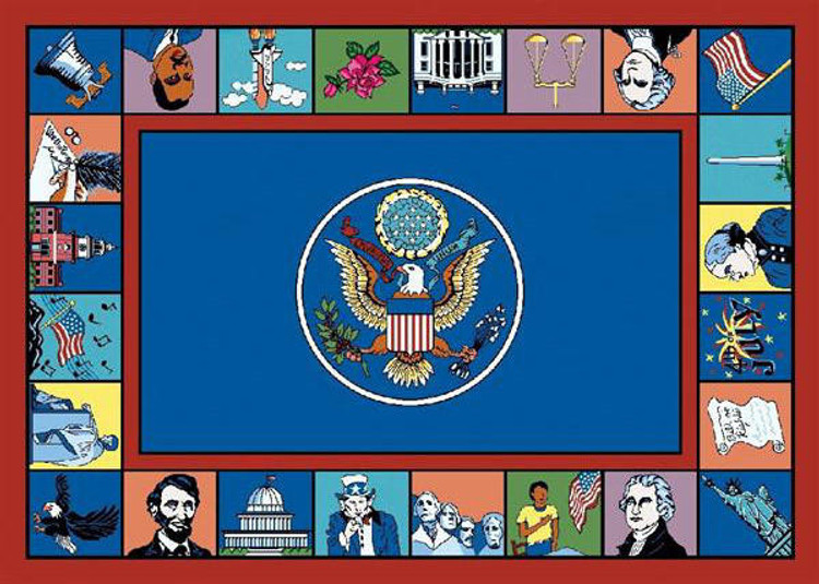 Symbols of America rug, image 1, World Maps Online