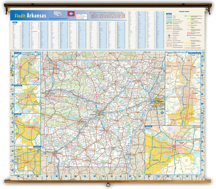 Arkansas Reference Pull-Down Map, image 1, World Maps Online