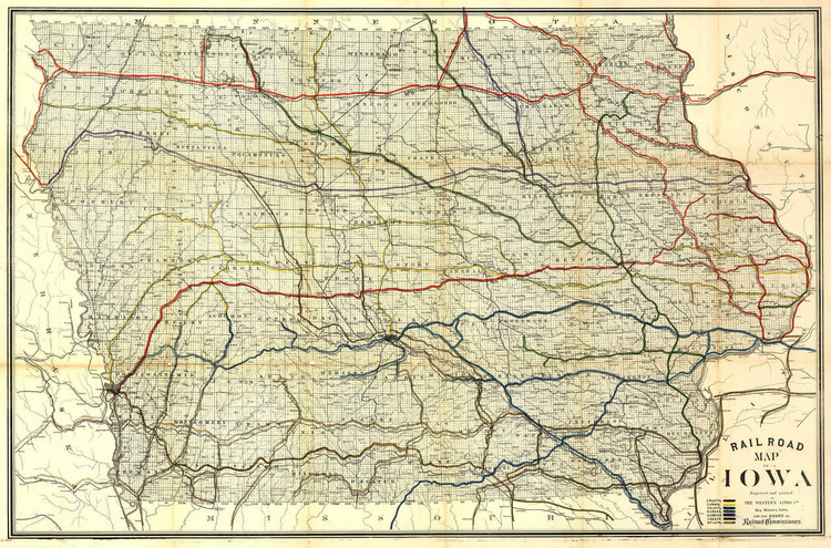 Historic Railroad Map of Iowa - 1881, image 1, World Maps Online