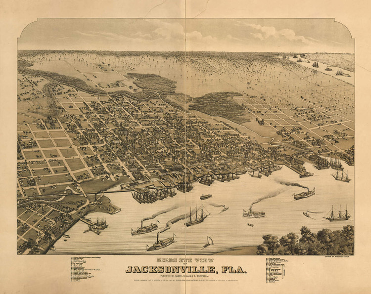 Historic Map - Jacksonville, FL - 1876, image 1, World Maps Online