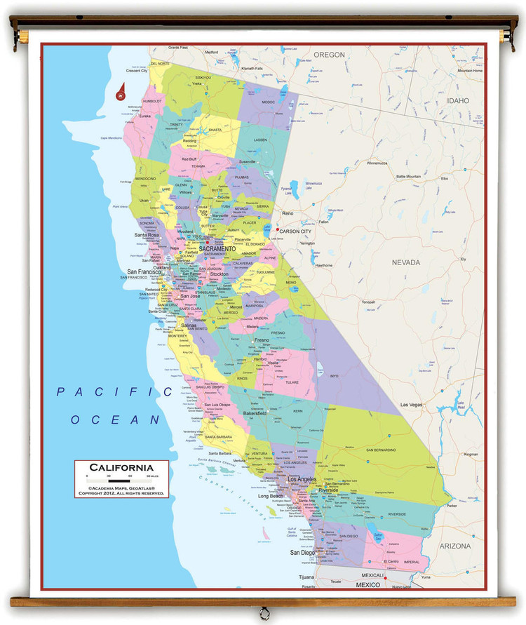 California Political Spring Roller Map, image 1, World Maps Online