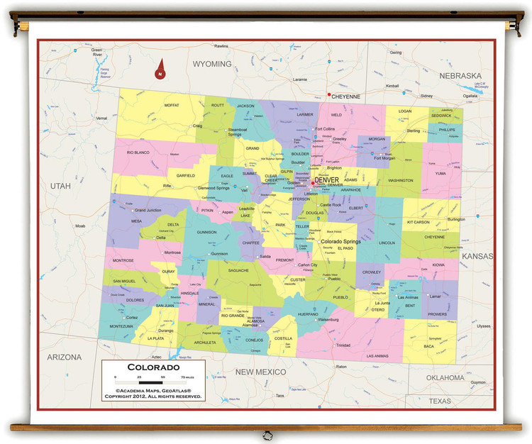 Colorado Political Pull-Down Map, image 1, World Maps Online