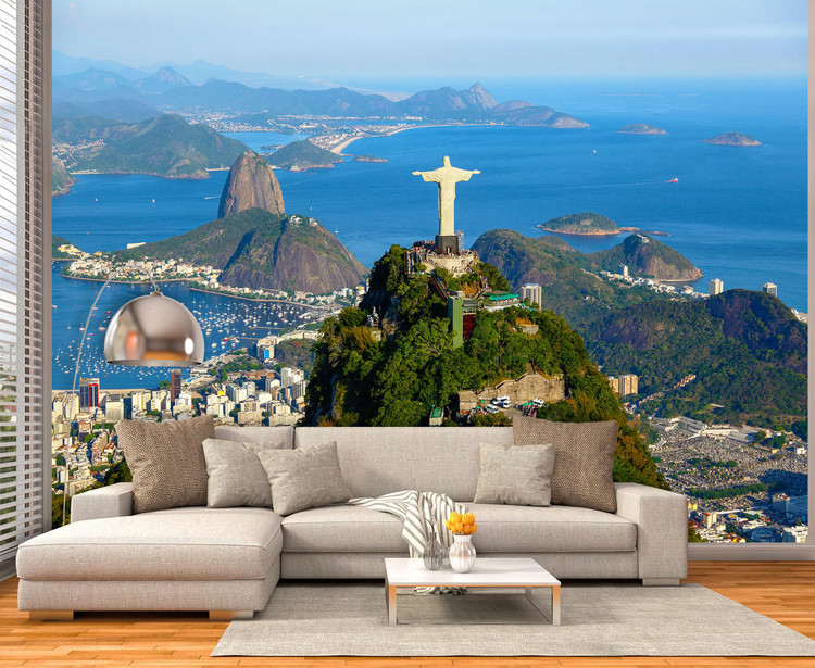 Rio de Janeiro Corcovado Mountain Christ Redeemer Wall Mural, image 1, World Maps Online