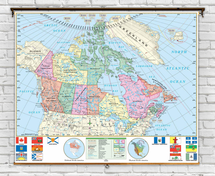 Essential Canada Political Map on Spring Roller from Kappa Maps, image 1, World Maps Online