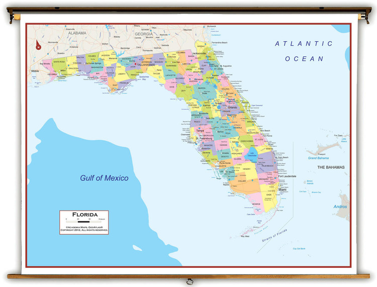 Florida Political Spring Roller Map, image 1, World Maps Online