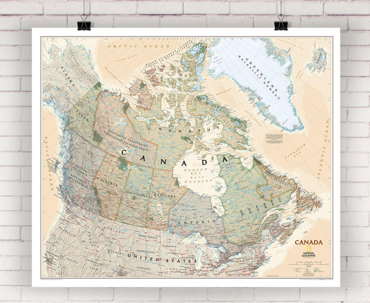 National Geographic Canada Executive Political Wall Map, image 1, World Maps Online