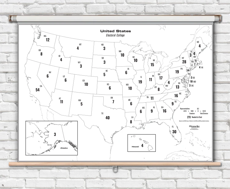 United States Electoral College Spring Roller Map - U.S. 2020 Election Write-on Map