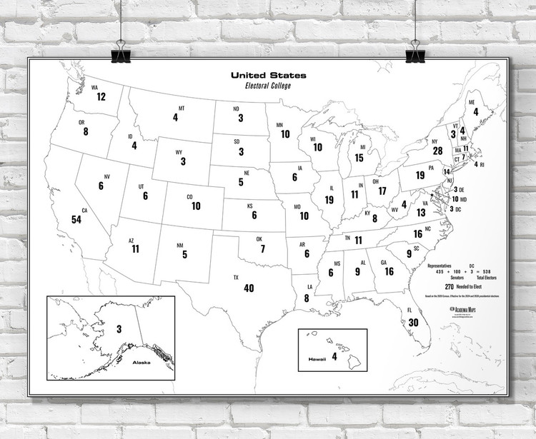 united-states-electoral-college-classroom-style-map-u-s-2020-election-write-on-map-world-maps-online for Us Map Black And White Printable Free United States Electoral College Classroom Style Map - U.S. 2020 Election Write-on Map | World Maps Online for Us Map Black And White Printable Free