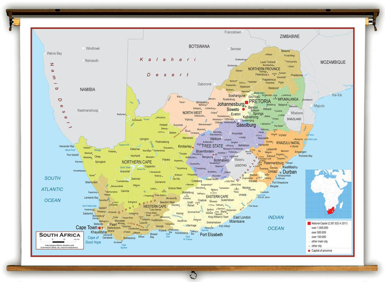 South Africa Political Educational Map from Academia Maps, image 1, World Maps Online