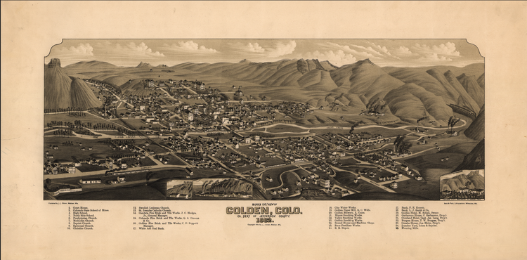 Historic Map - Golden, CO - 1882 - DIGITAL FILE