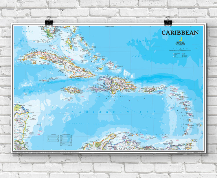 National Geographic Caribbean Classic Political Wall Map