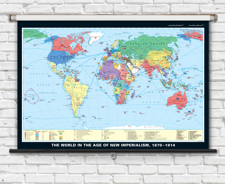 World in the Age of New Imperialism, 1870-1914  - 74" x 50" History Classroom Map