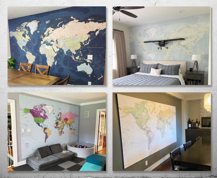 Custom Size Wall Map - Custom Map Design - Academia Maps Wall Murals - per Sq/ft, image 1, World Maps Online