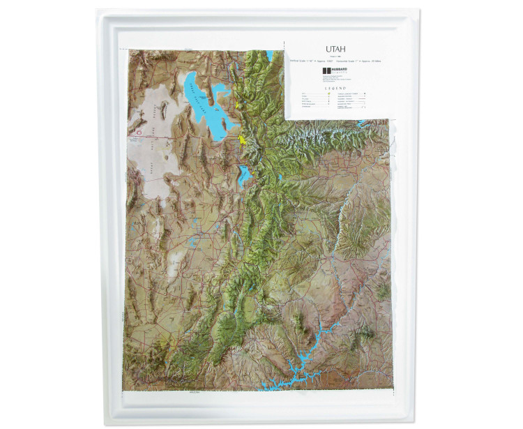 Utah Natural Color 3D Raised Relief Map