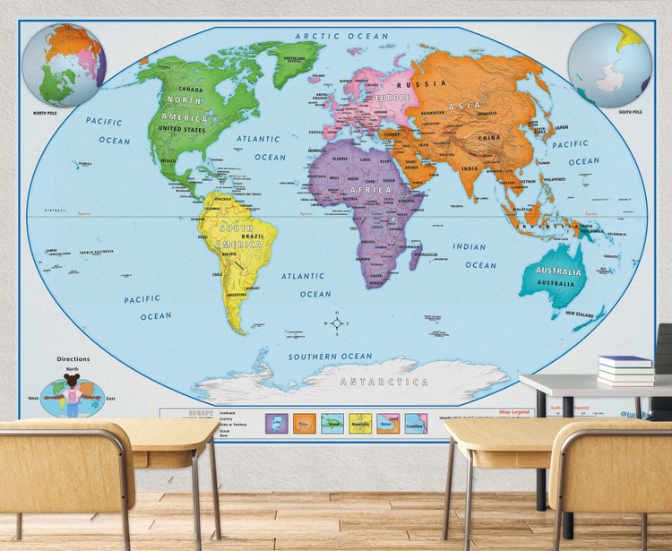 Early Learner World Map Wall Mural