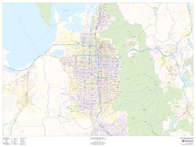 Salt Lake County, Utah Wall Map