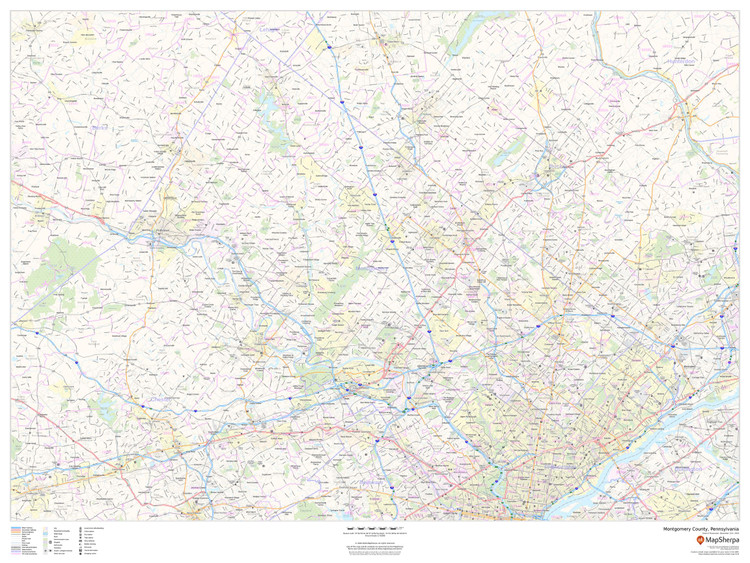 Montgomery County, Pennsylvania Wall Map